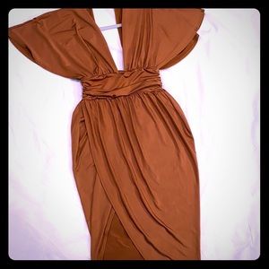 Brown gold dress . Day & Night